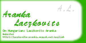 aranka laczkovits business card